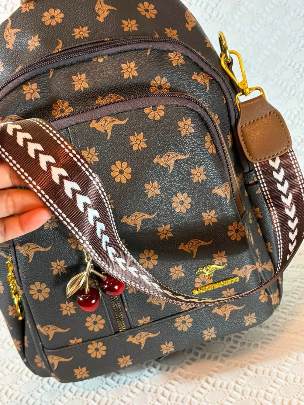 Stylish Floral Backpack 🤎